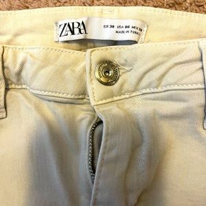 Zara Denim Collection Cream Skinny Jeans Size 6